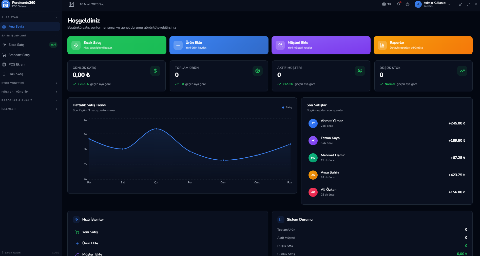 Perakende360 – Modern POS ve Perakende Yönetim Sistemi